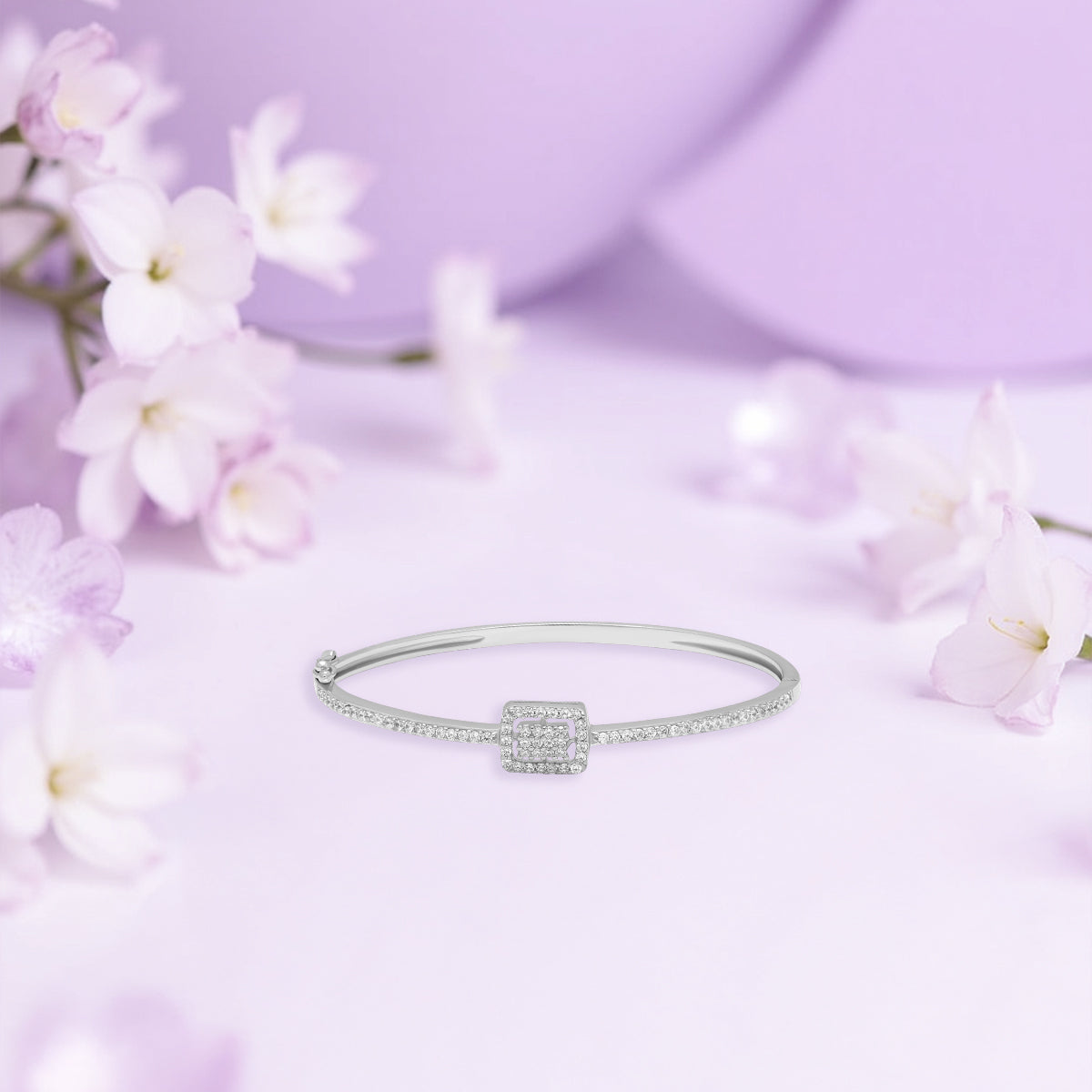 Sparkling Diamond Square Bracelet