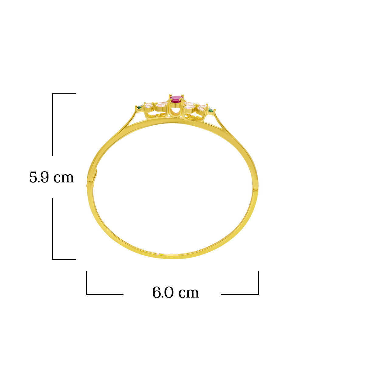 Graceful Gem-Studded Floral Gold Plated Bracelet