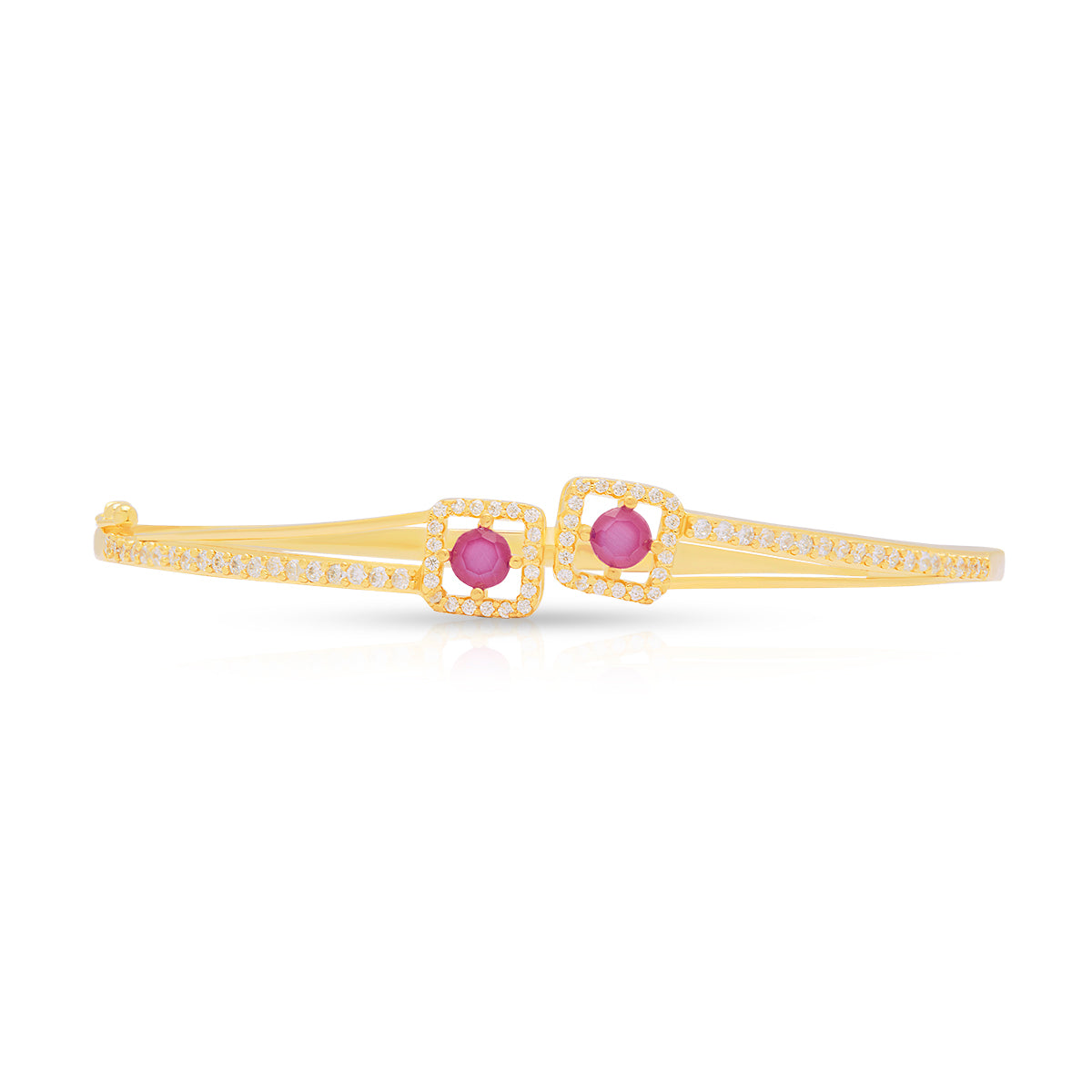 Radiant Ruby Gold Plated Bracelet