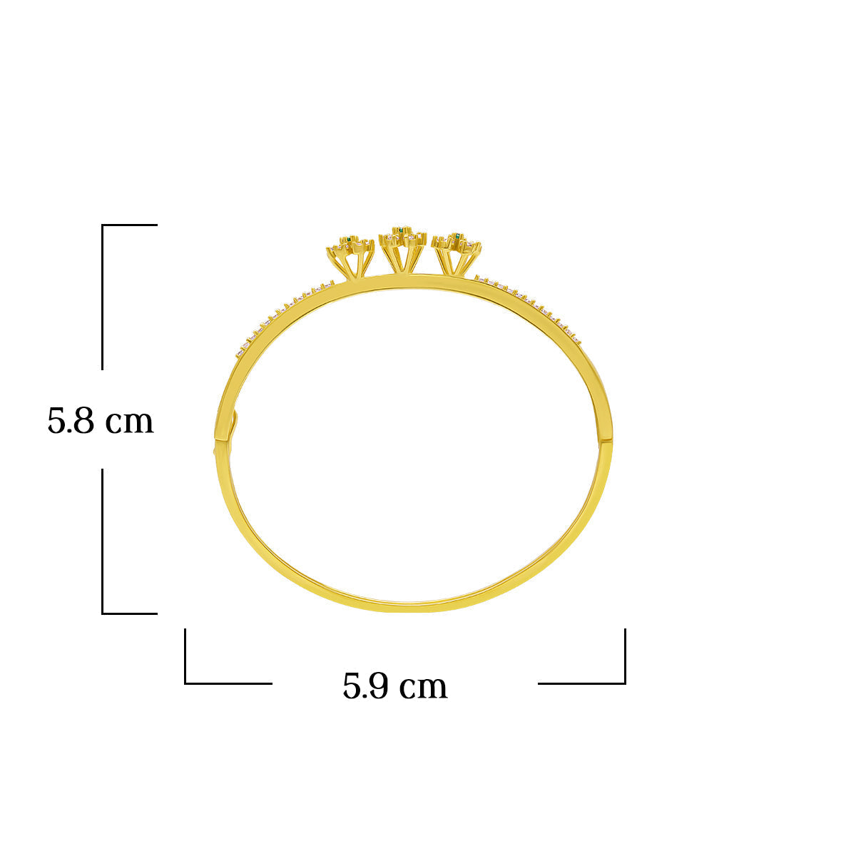 Charming Emerald-Studded Gold Plated Floral Bracelet