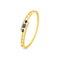 Radiant Blue Gemstone Gold Plated Bracelet