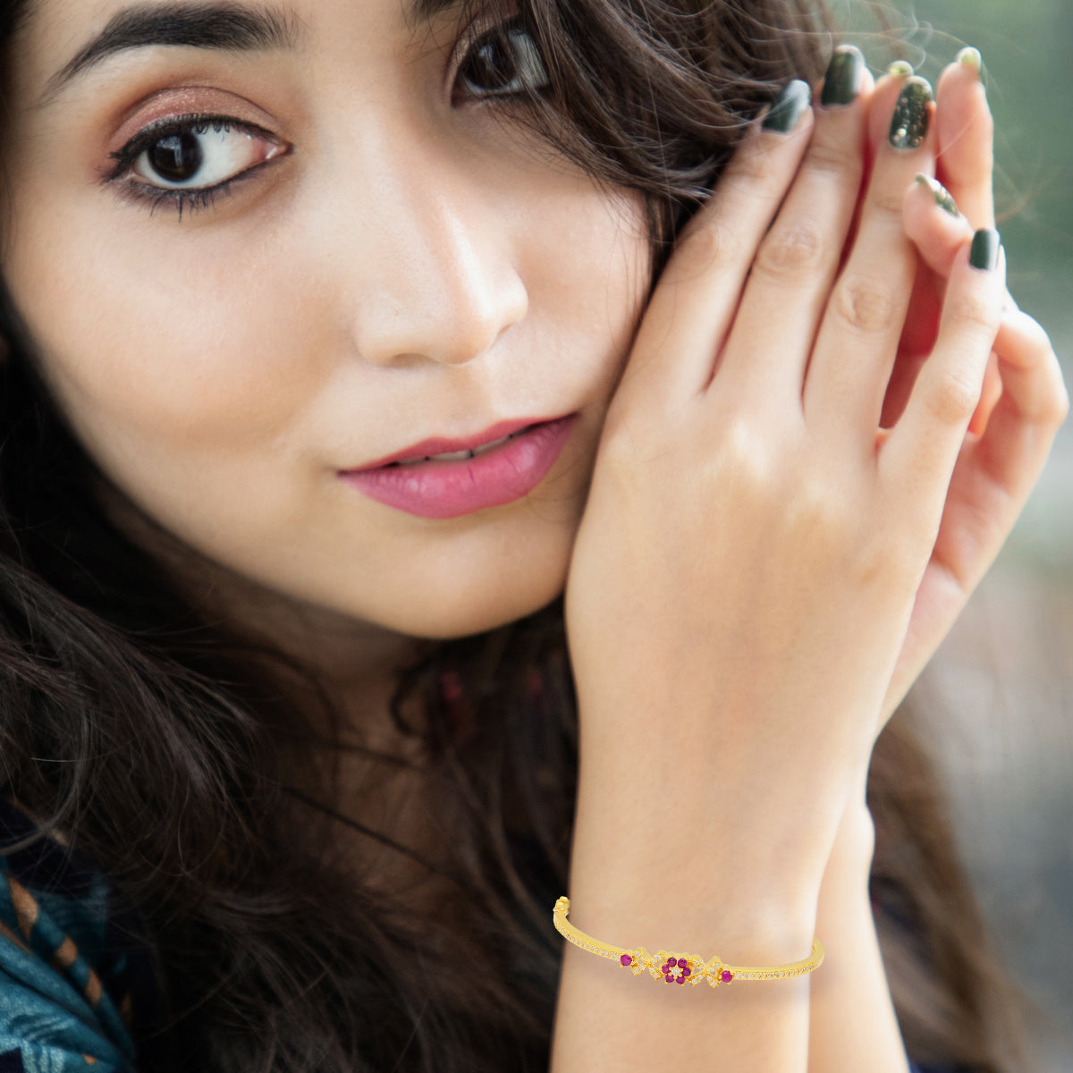 Radiant Pink Gem Gold Plated Bracelet