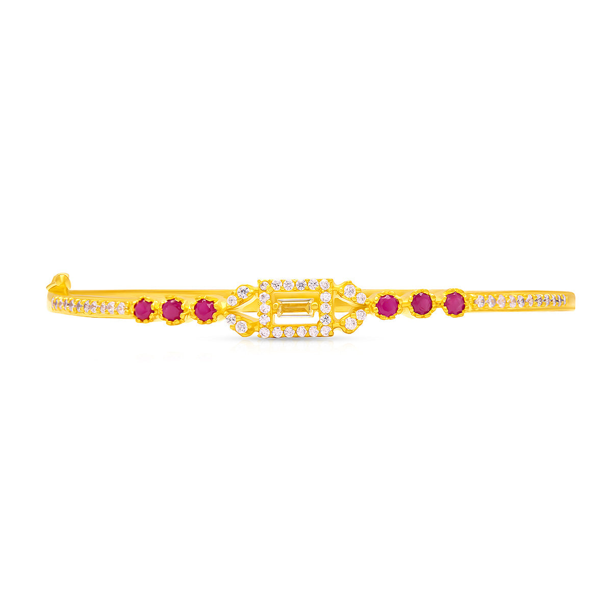 Classic Ruby-Studded Gold Plated Bracelet