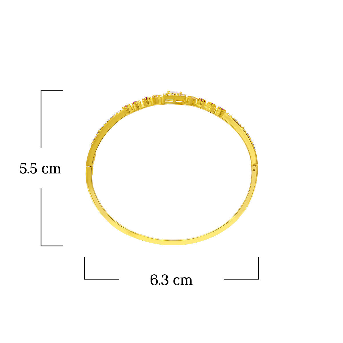 Classic Ruby-Studded Gold Plated Bracelet