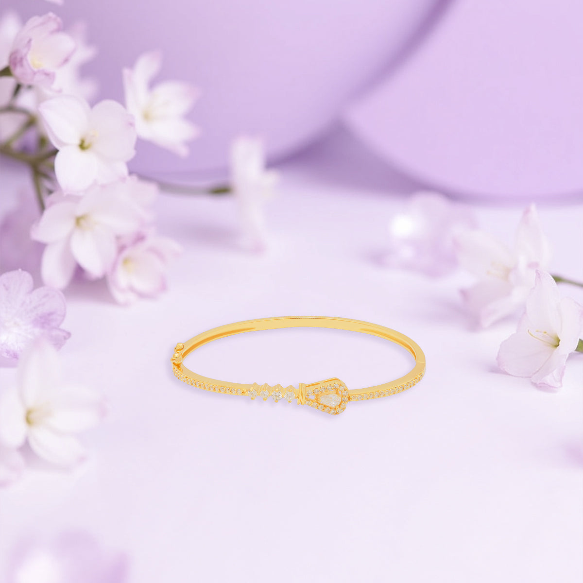Classic Teardrop Diamond Gold Plated Bracelet
