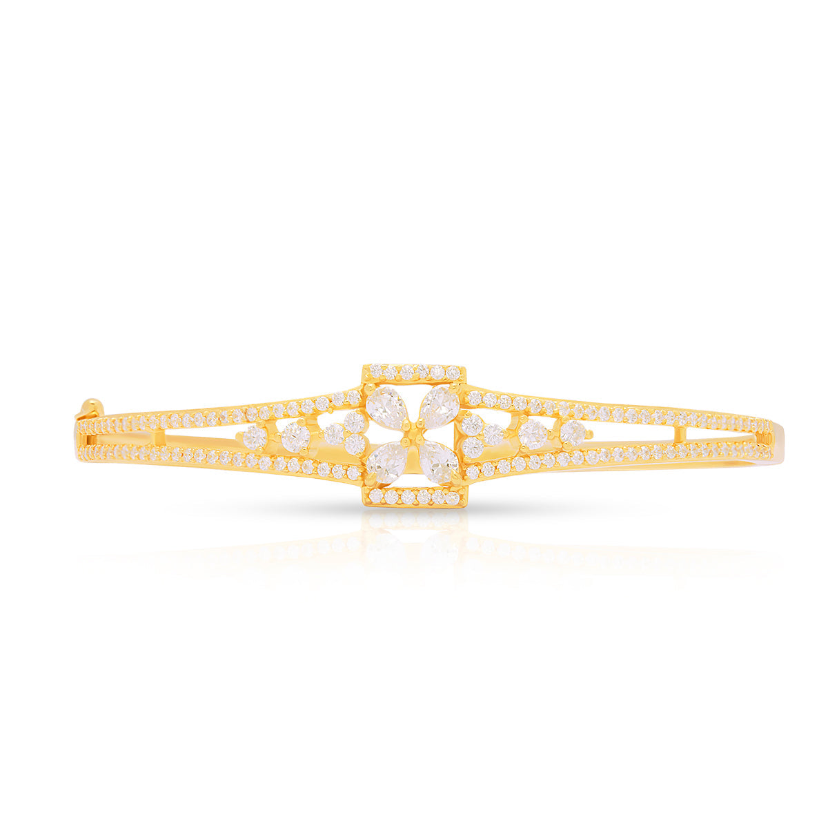Sparkling Diamond-Studded Gold Plated Bracelet