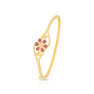 Charming Flower Motif Gold Plated Bracelet