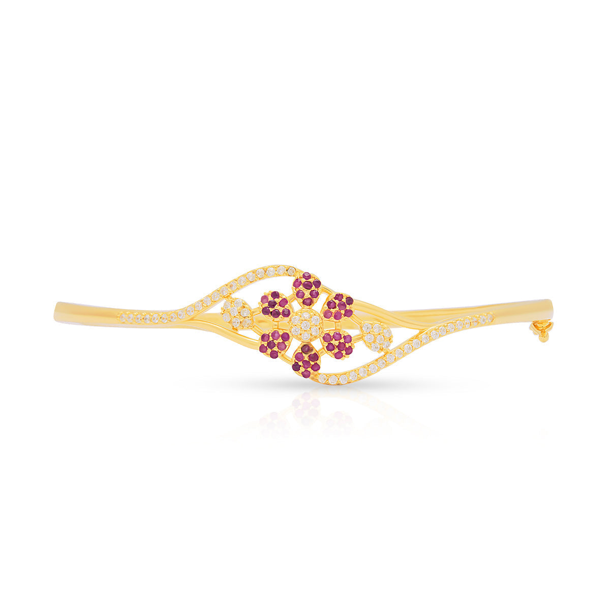 Charming Flower Motif Gold Plated Bracelet