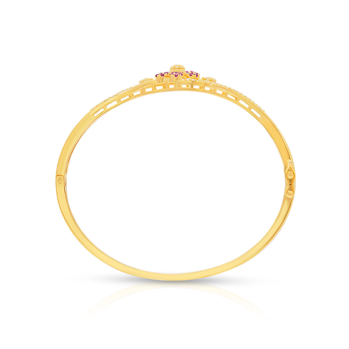 Charming Flower Motif Gold Plated Bracelet