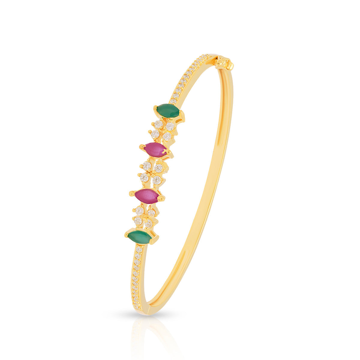 Radiant Dual Tone Gemstone Gold Plated Bracelet