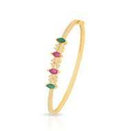 Radiant Dual Tone Gemstone Gold Plated Bracelet