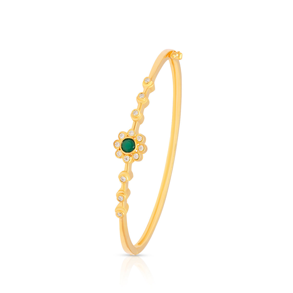 Dazzling Emerald Floral Gold Plated Bracelet