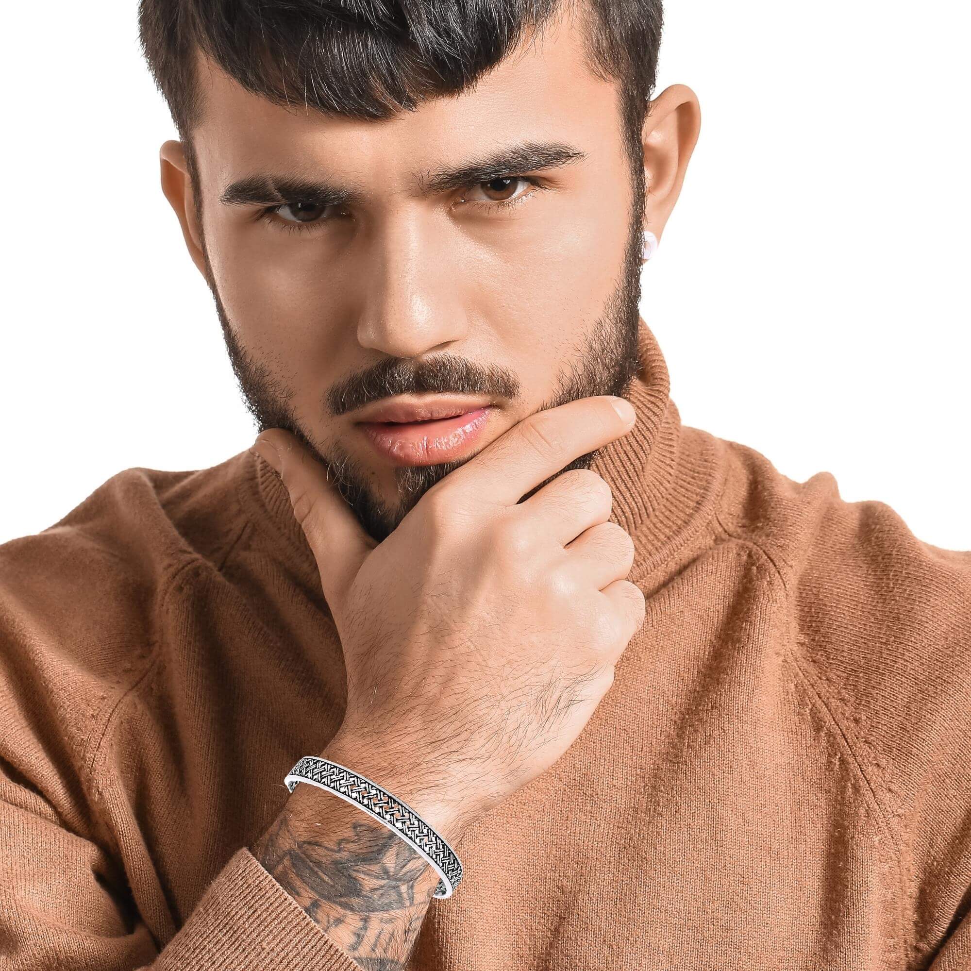 Rugged Shine Silver Kada for Men