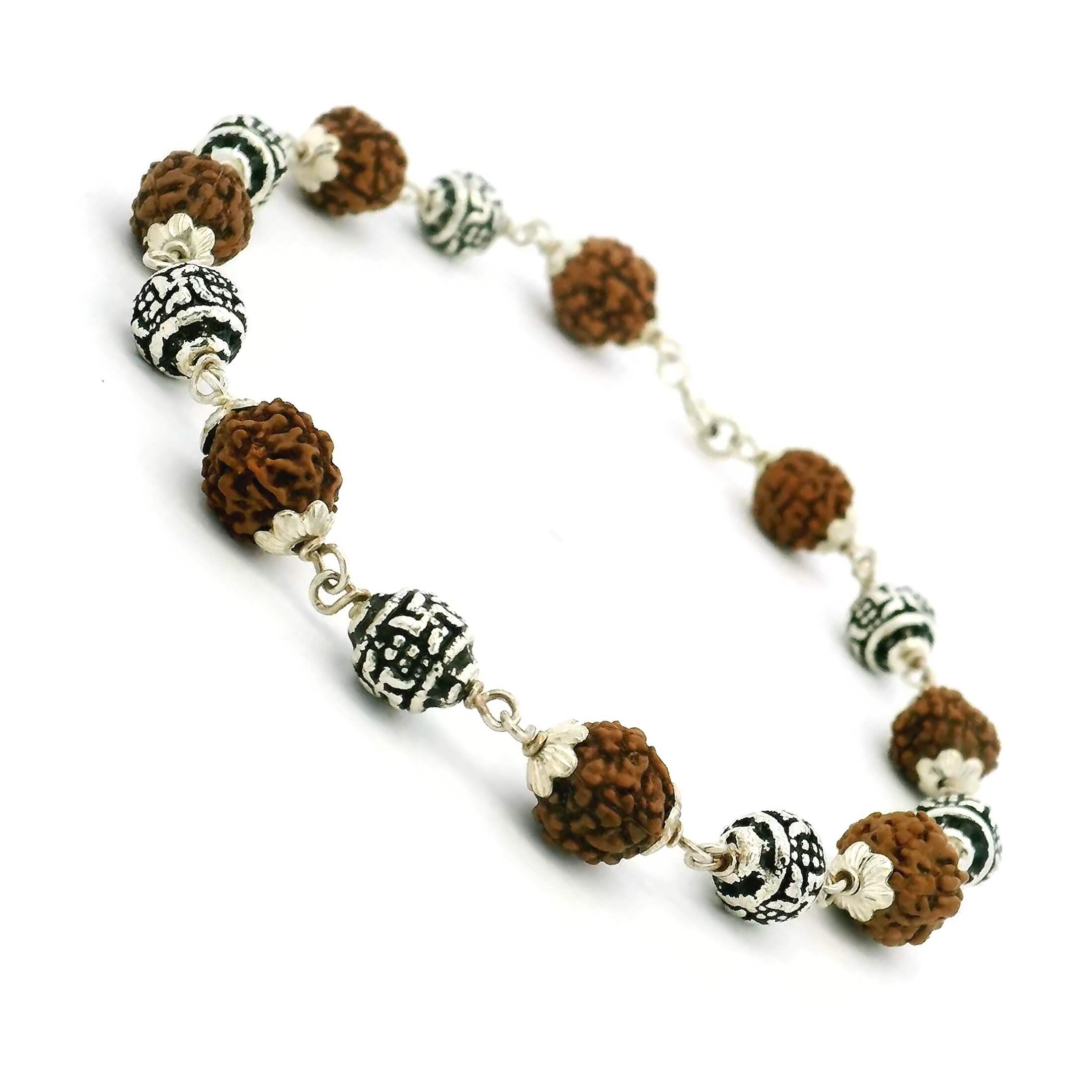 Rudrashk Glow Men Silver Bracelet