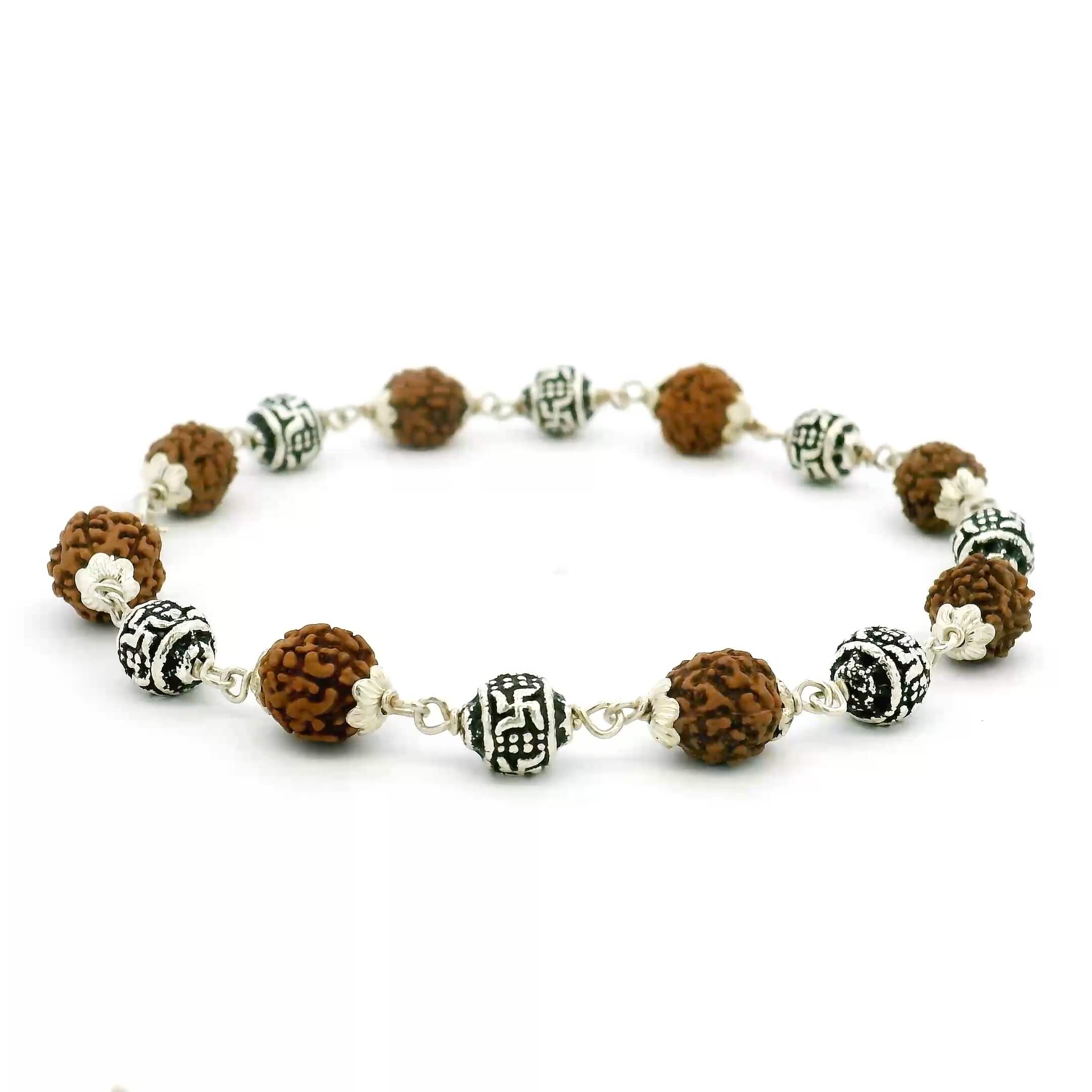 Rudrashk Glow Men Silver Bracelet