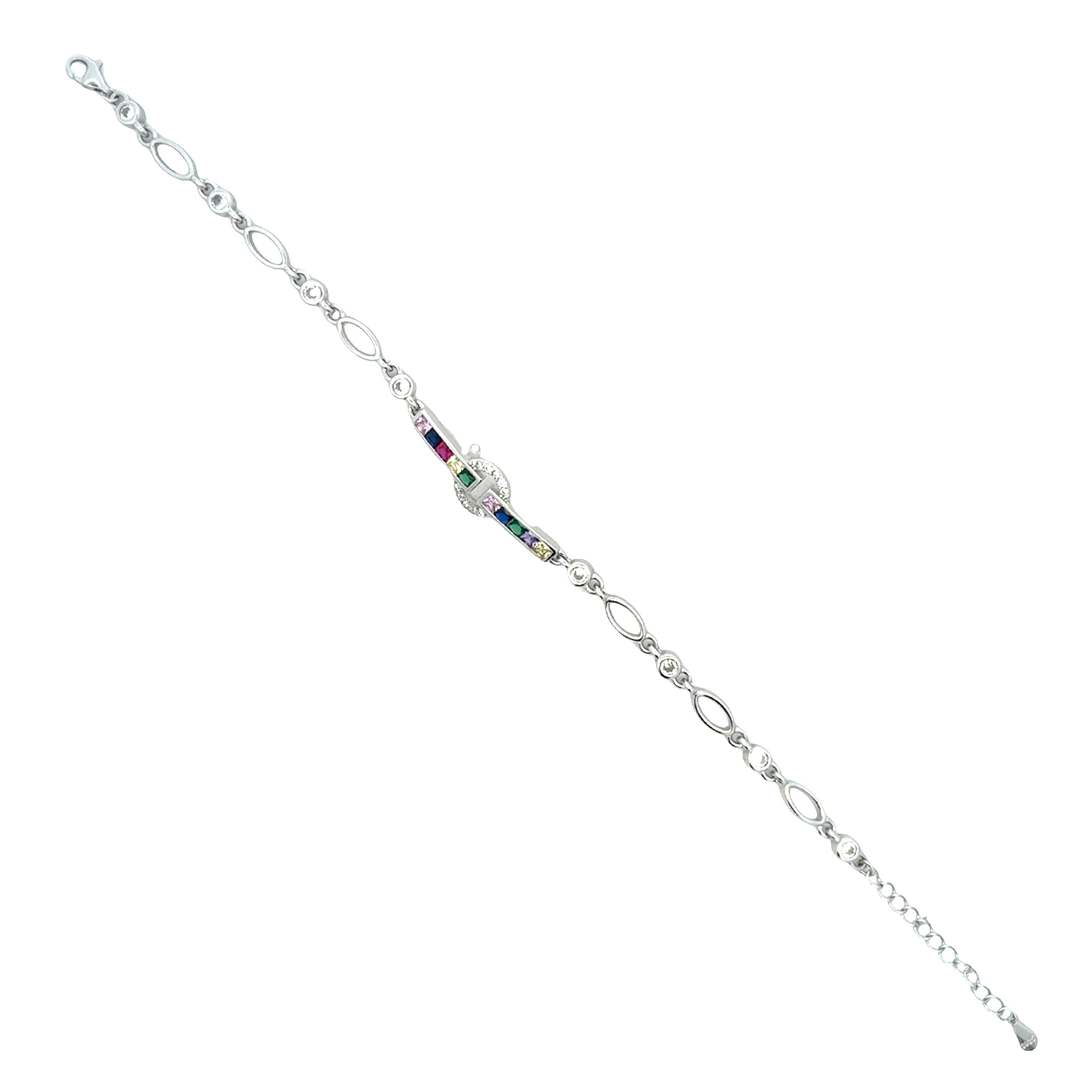 Multicolor Stone Link Bracelet