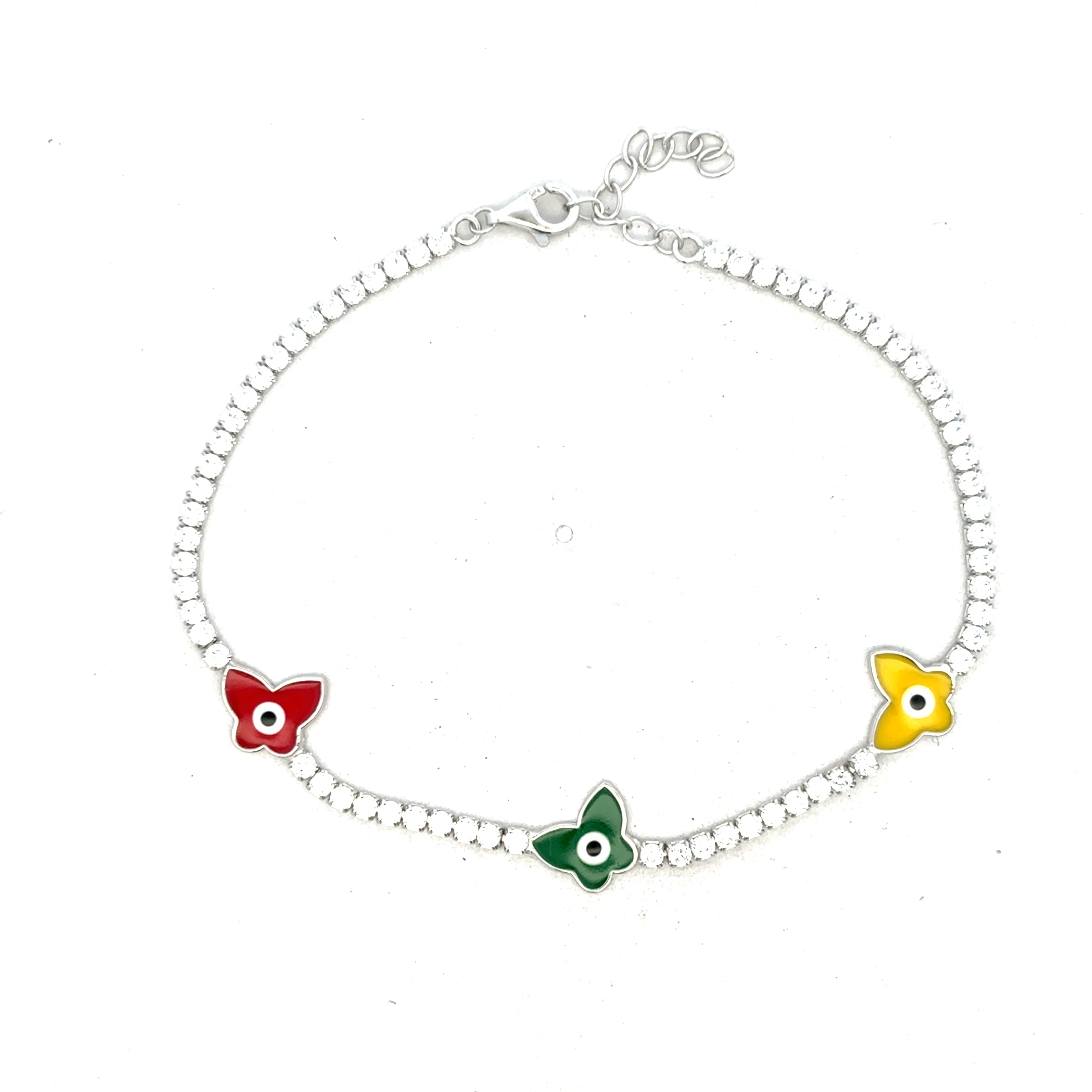 Colorful Evil Eye Butterfly Bracelet