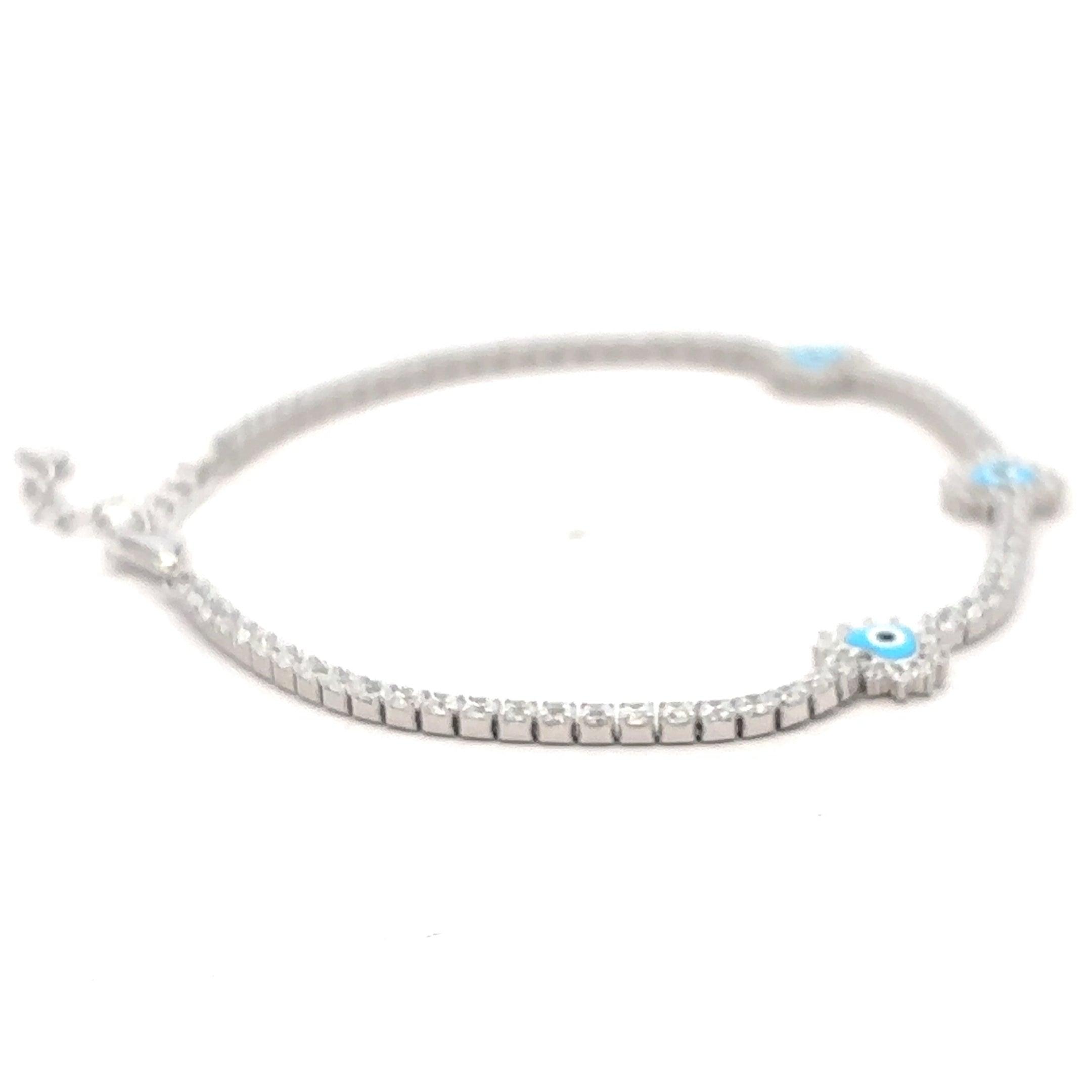 Blue Evil Eye Tennis Bracelet