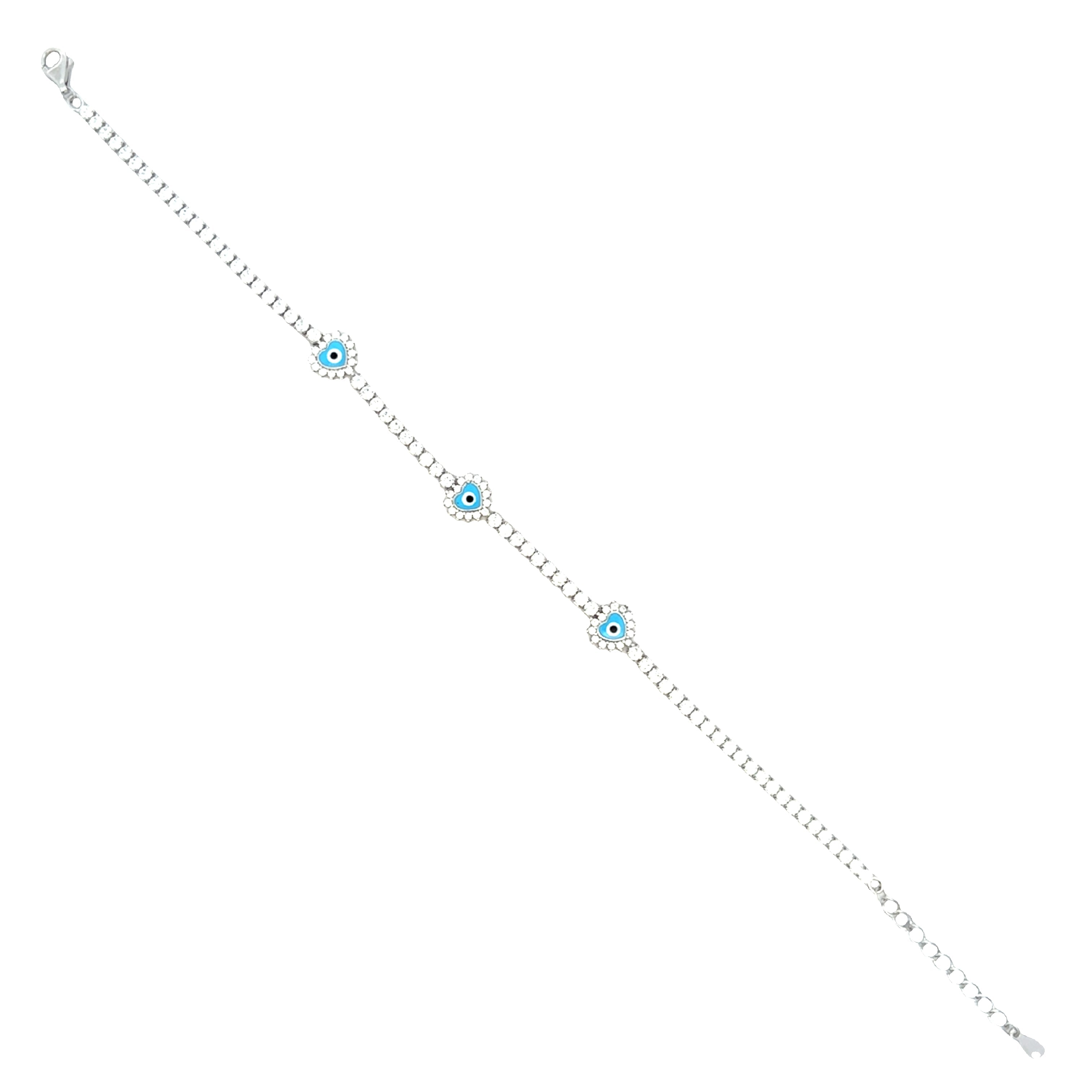 Blue Evil Eye Tennis Bracelet