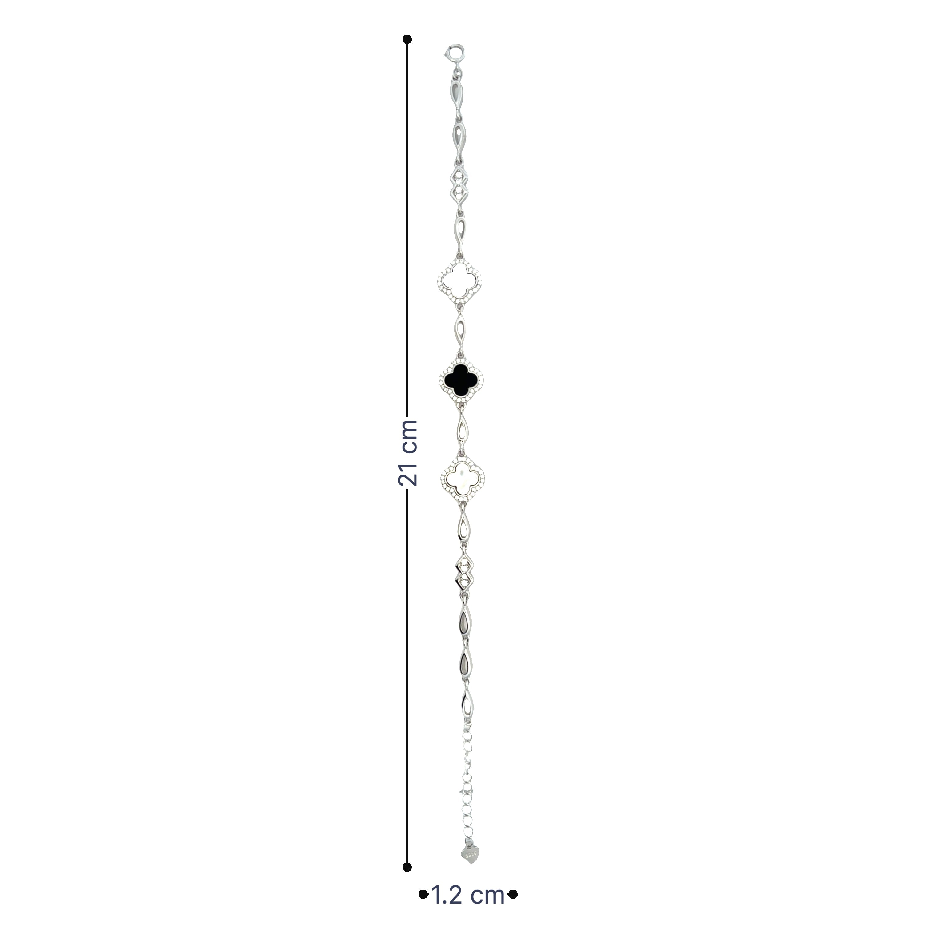 Minimal Floral Clover Silver Bracelet