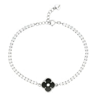 Tennis Bracelet with Black Clover