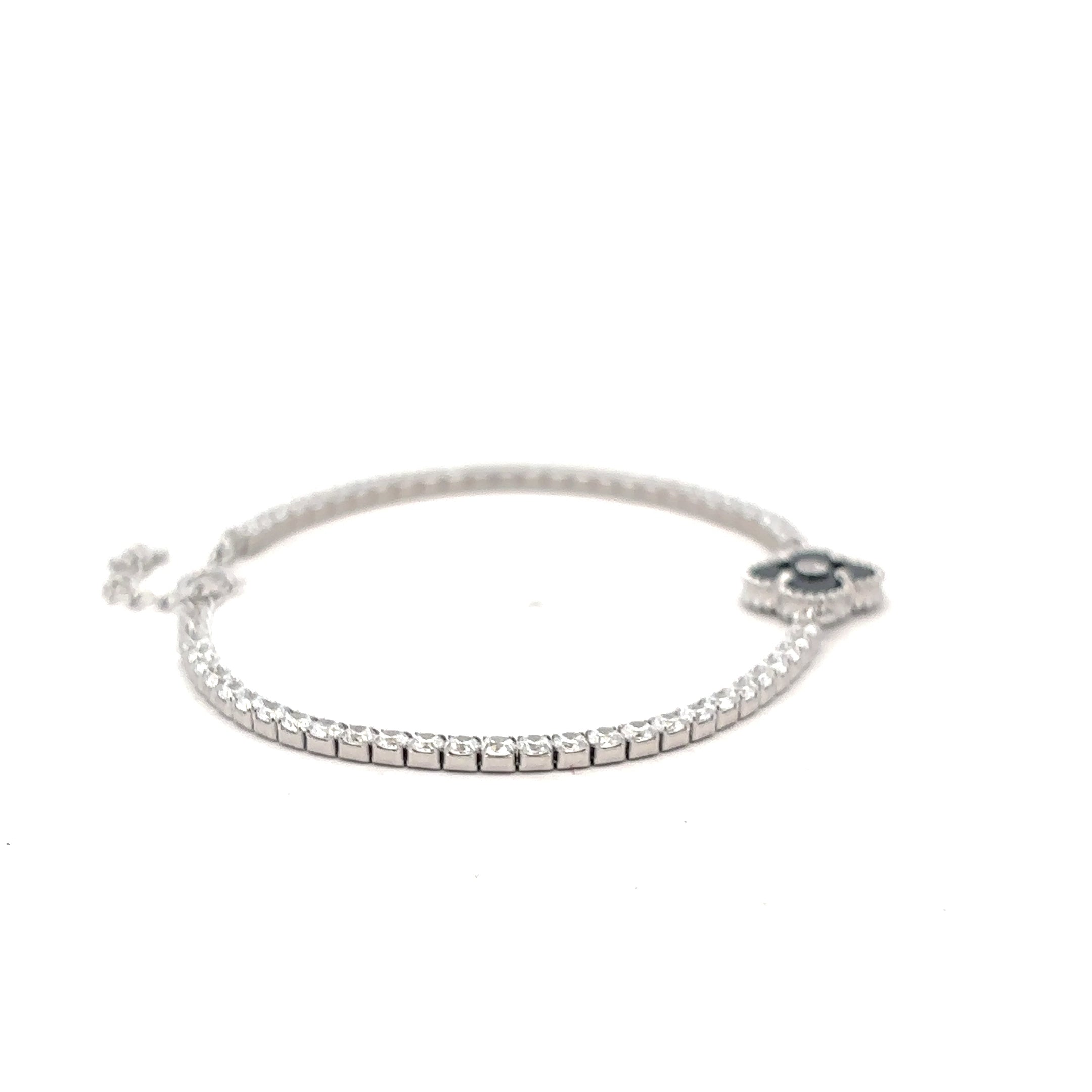 Tennis Bracelet with Black Clover