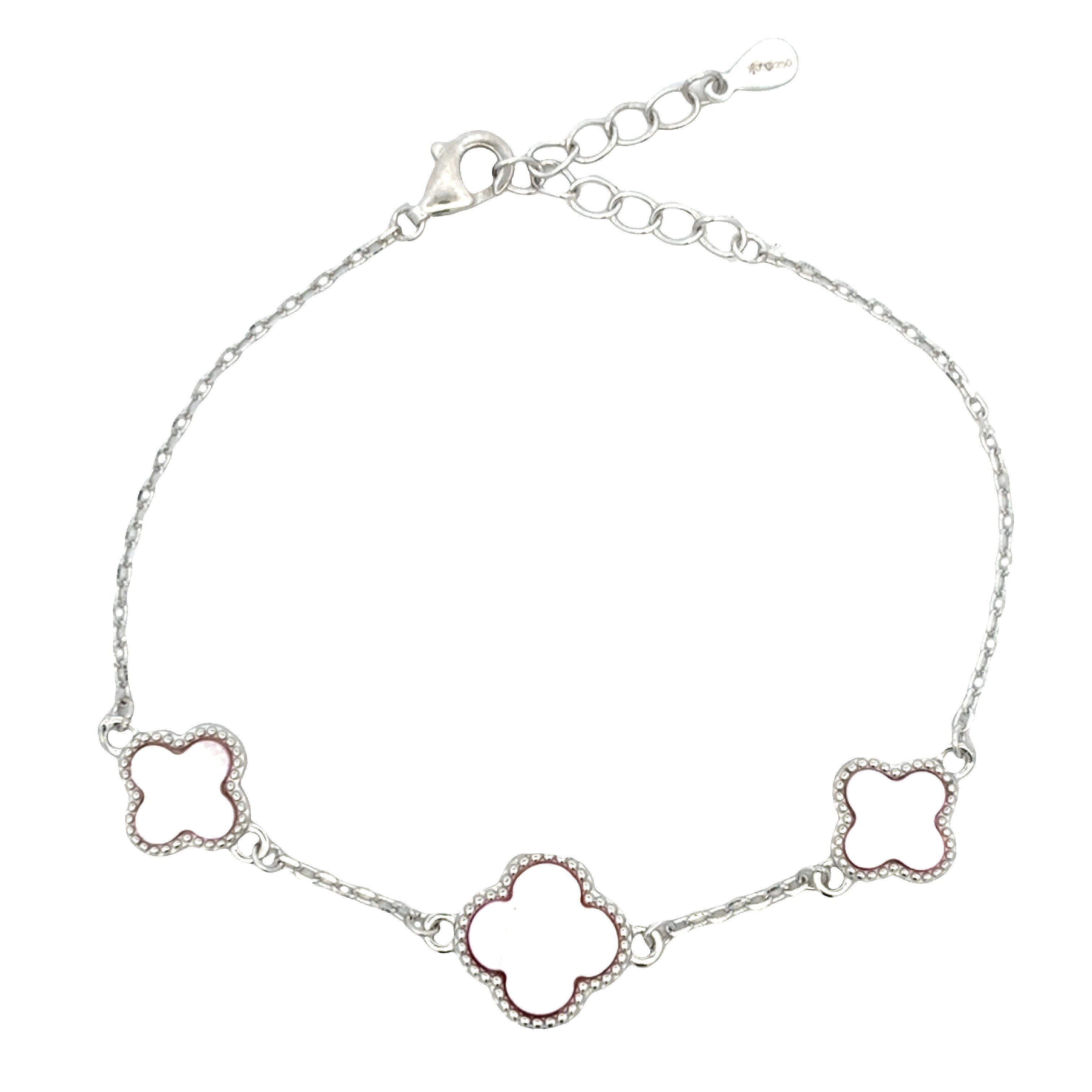 Dainty White Clover Bracelet
