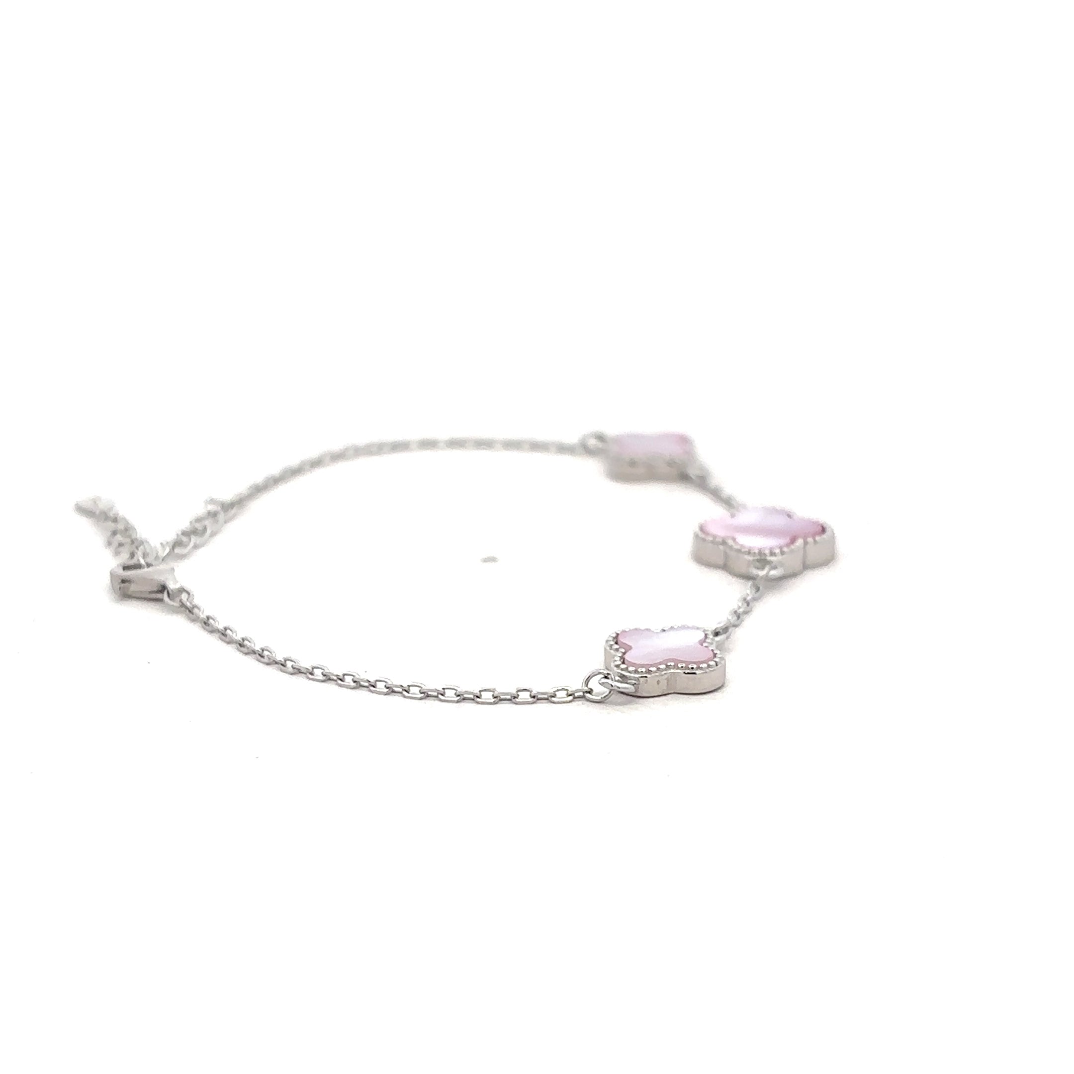 Dainty White Clover Bracelet