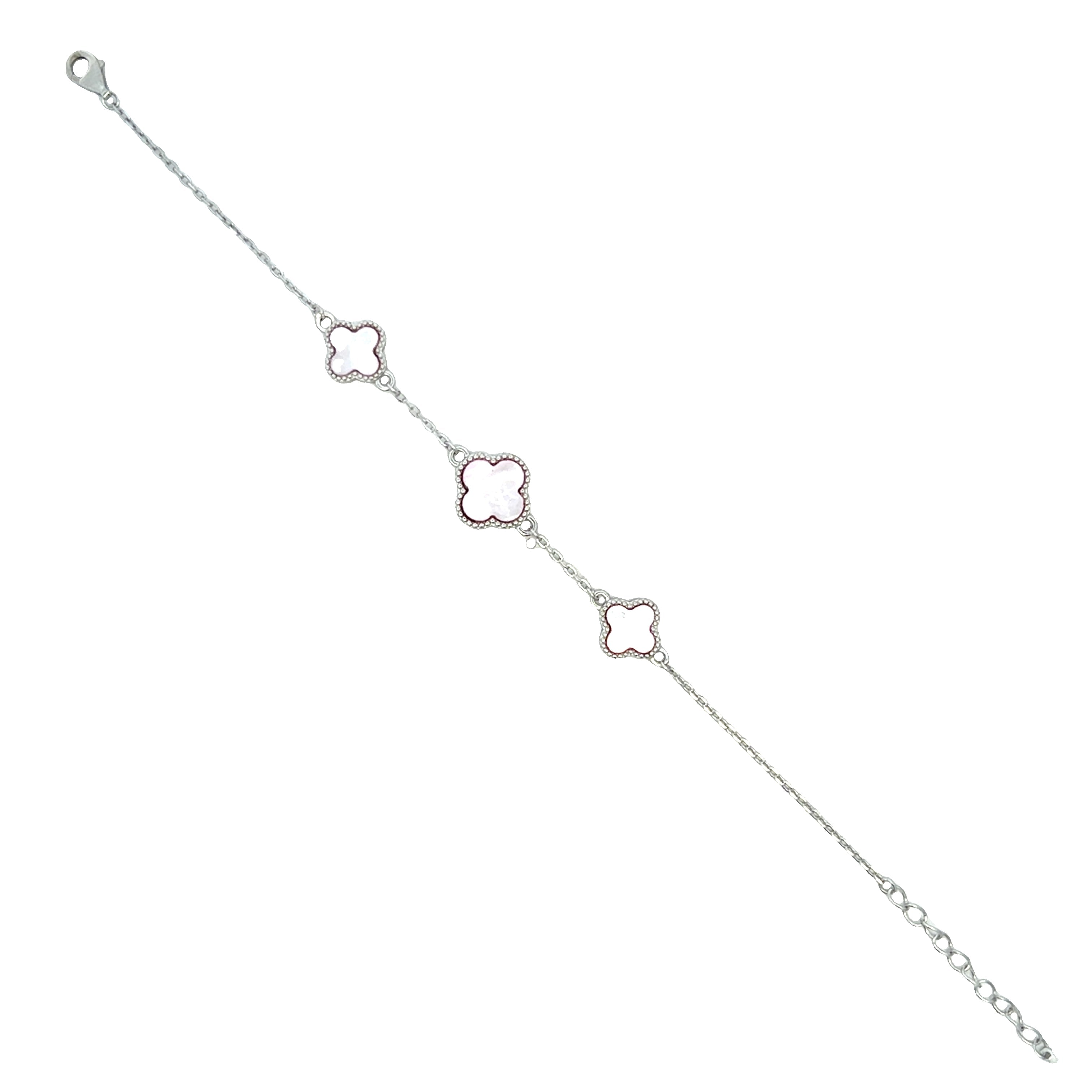 Dainty White Clover Bracelet