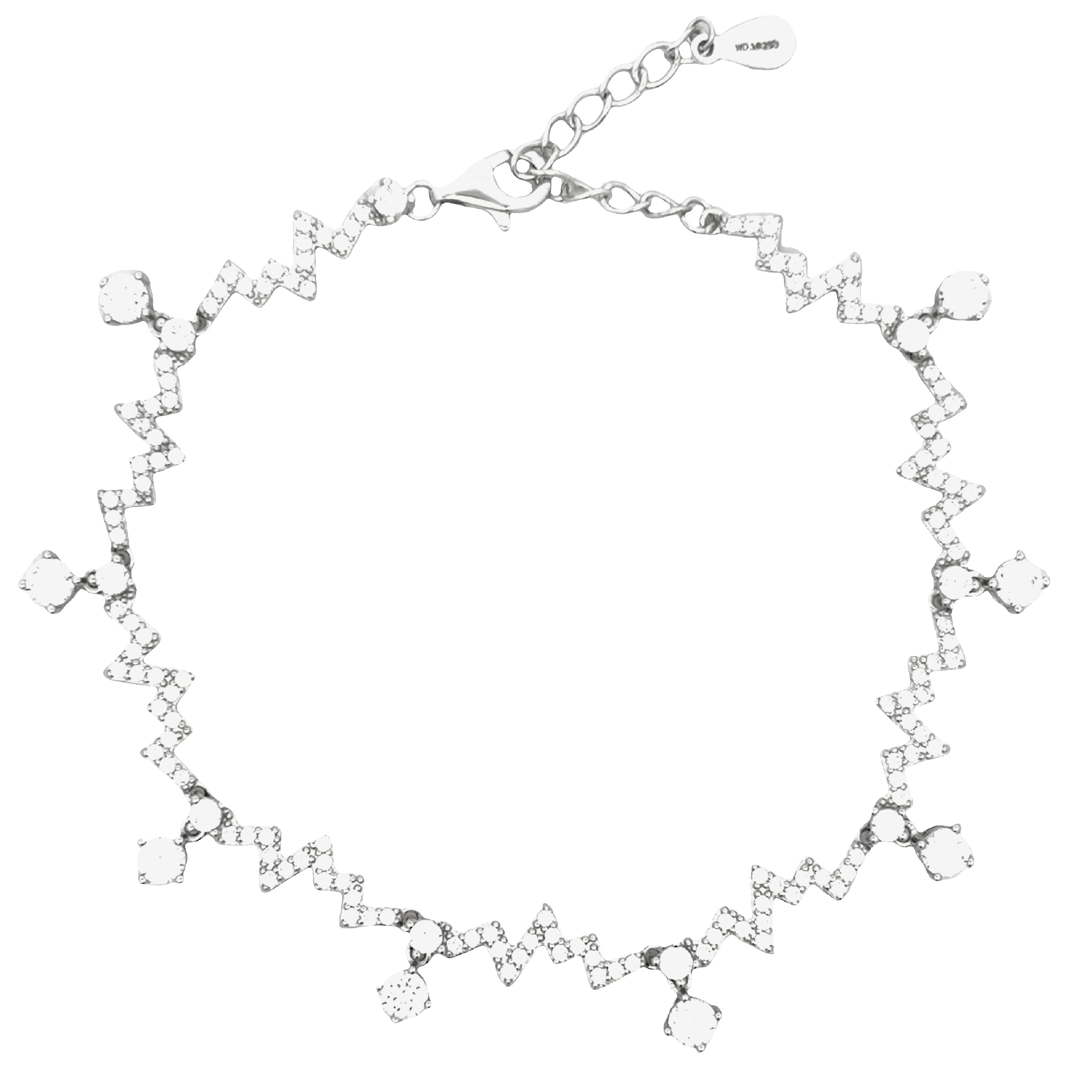 Zigzag Crystal Charm Bracelet