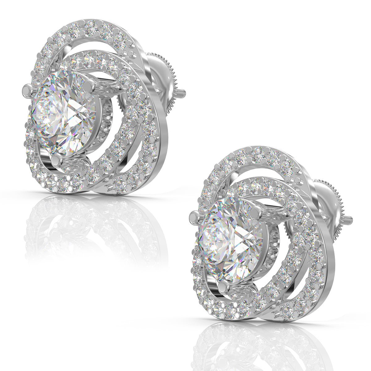 Twirling Illusion Silver Studs