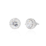 Silver Shimmering Love Stud Earrings