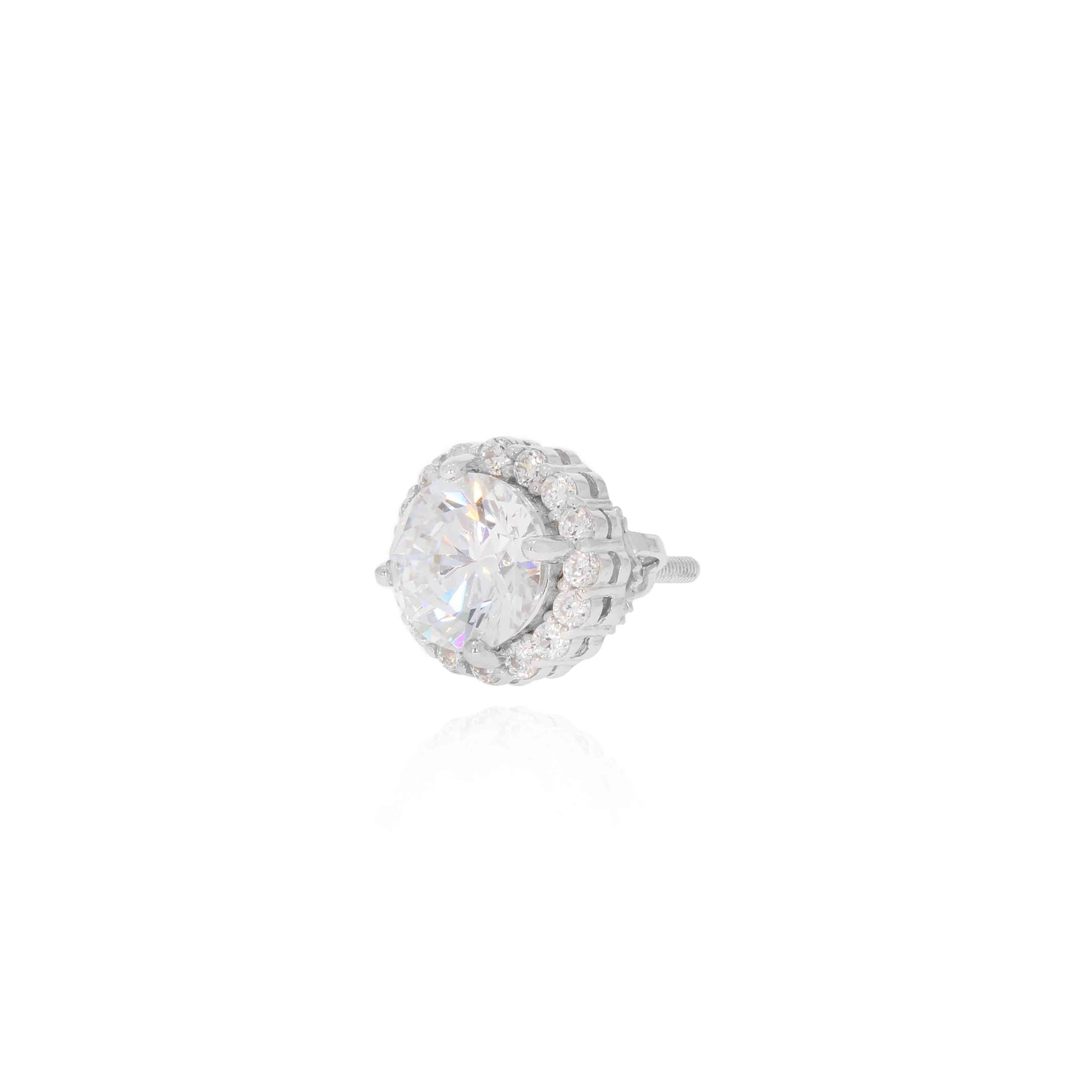 Silver Shimmering Love Stud Earrings