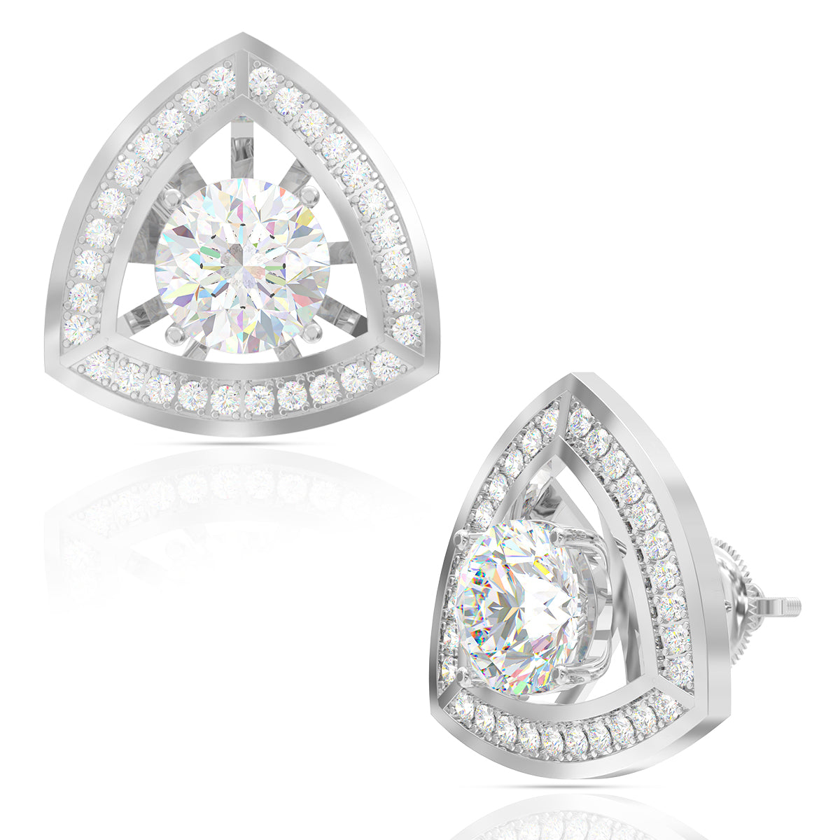 Alluring Trilliant Zirconia Studs