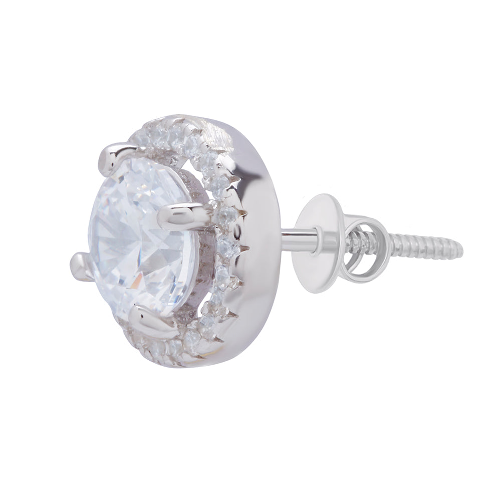 Silver Shine Zircon Diamond Earrings