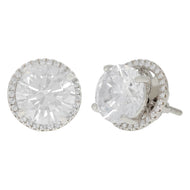 Solitaire Silver Mesmerizing Diamond Convertible Earrings