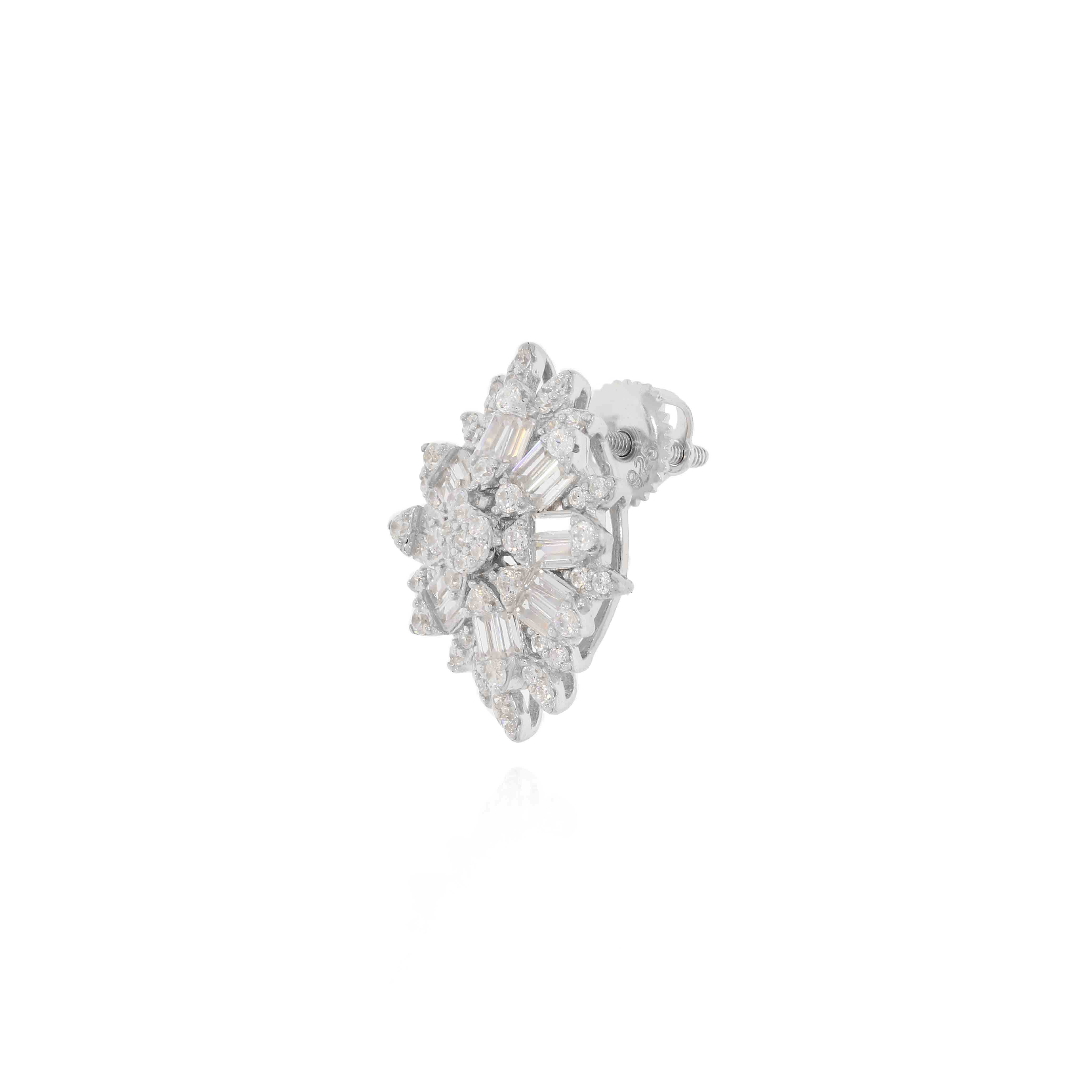 Sterling Silver Shimmer Diamond Earrings