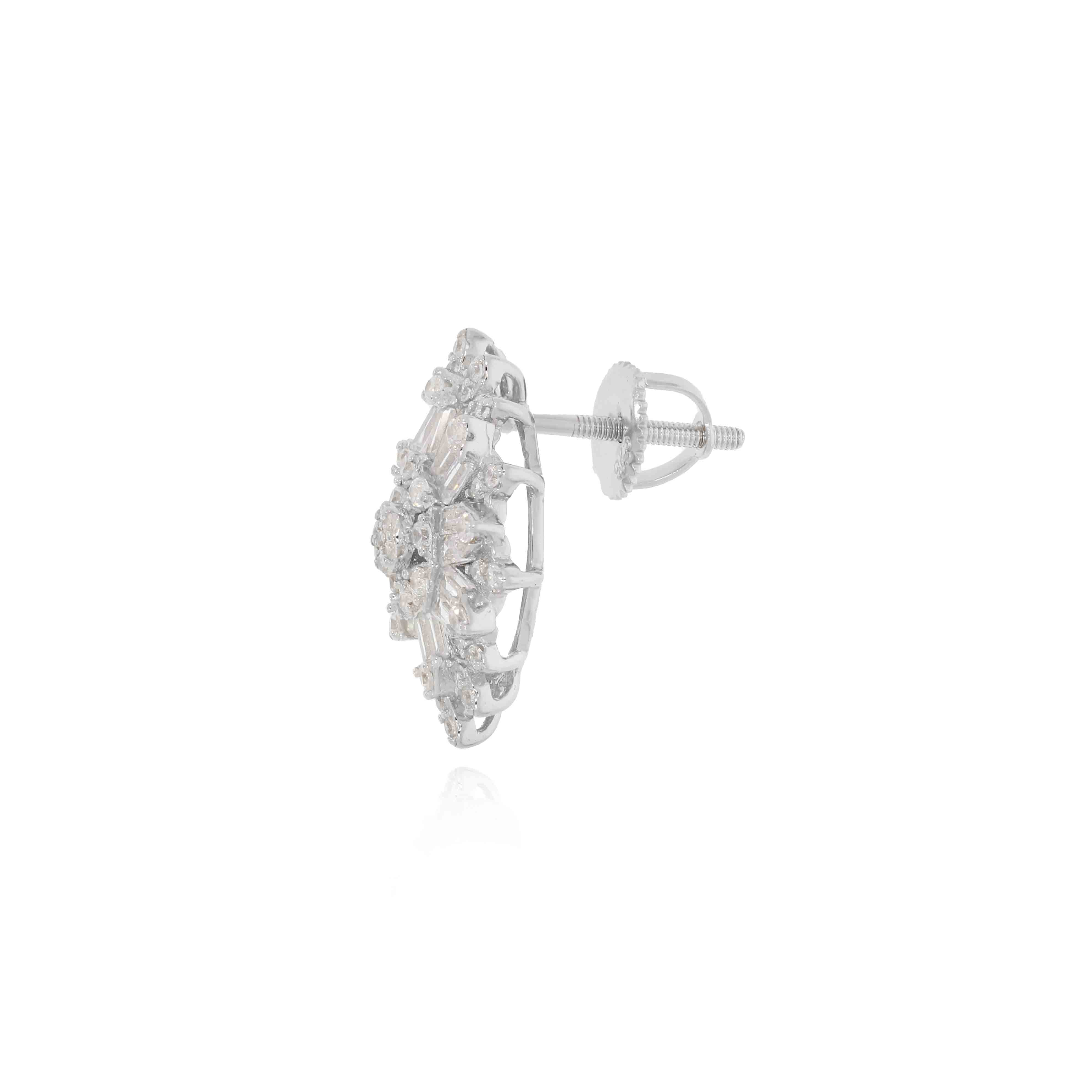 Sterling Silver Shimmer Diamond Earrings
