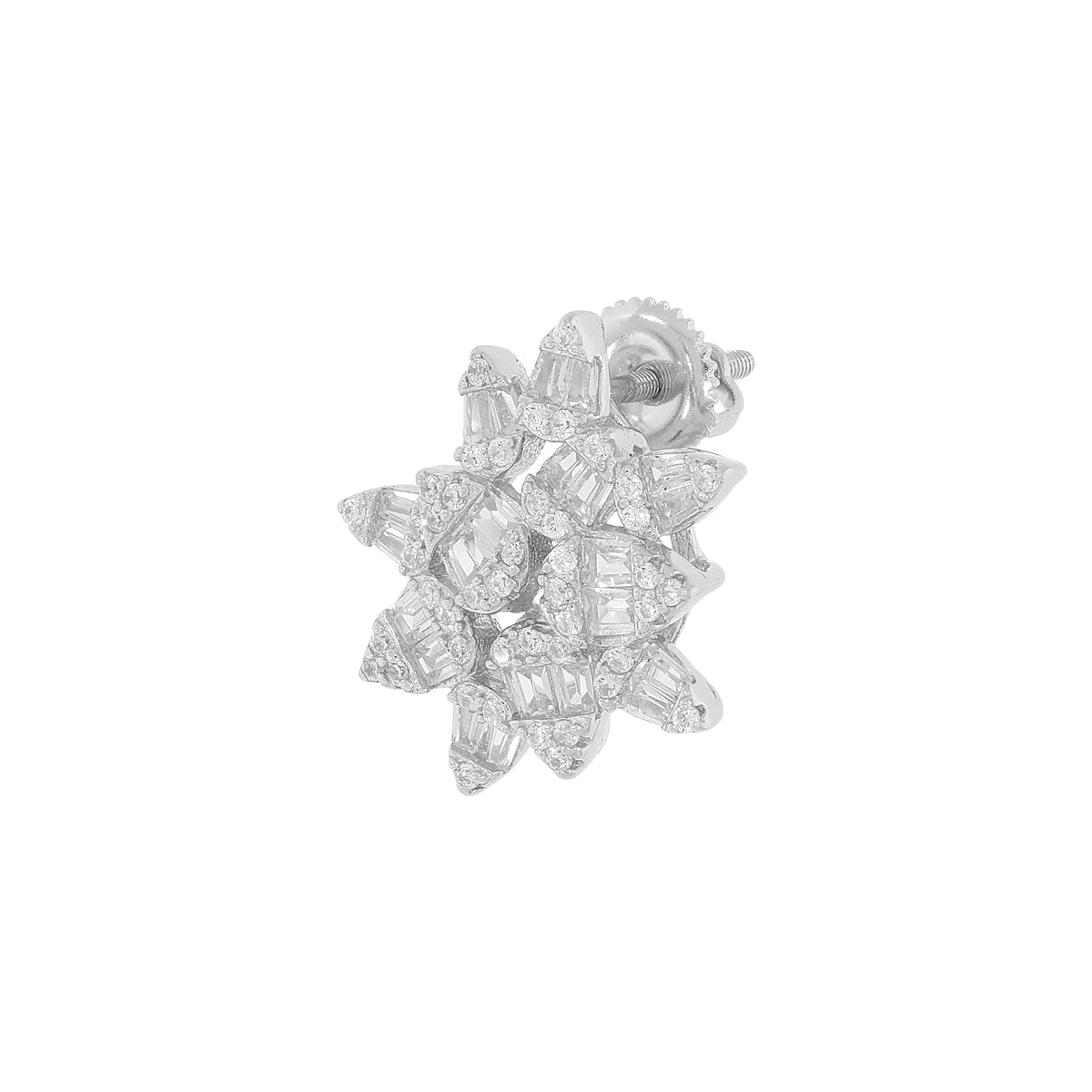 Sterling Silver Swirling Zircon Earrings