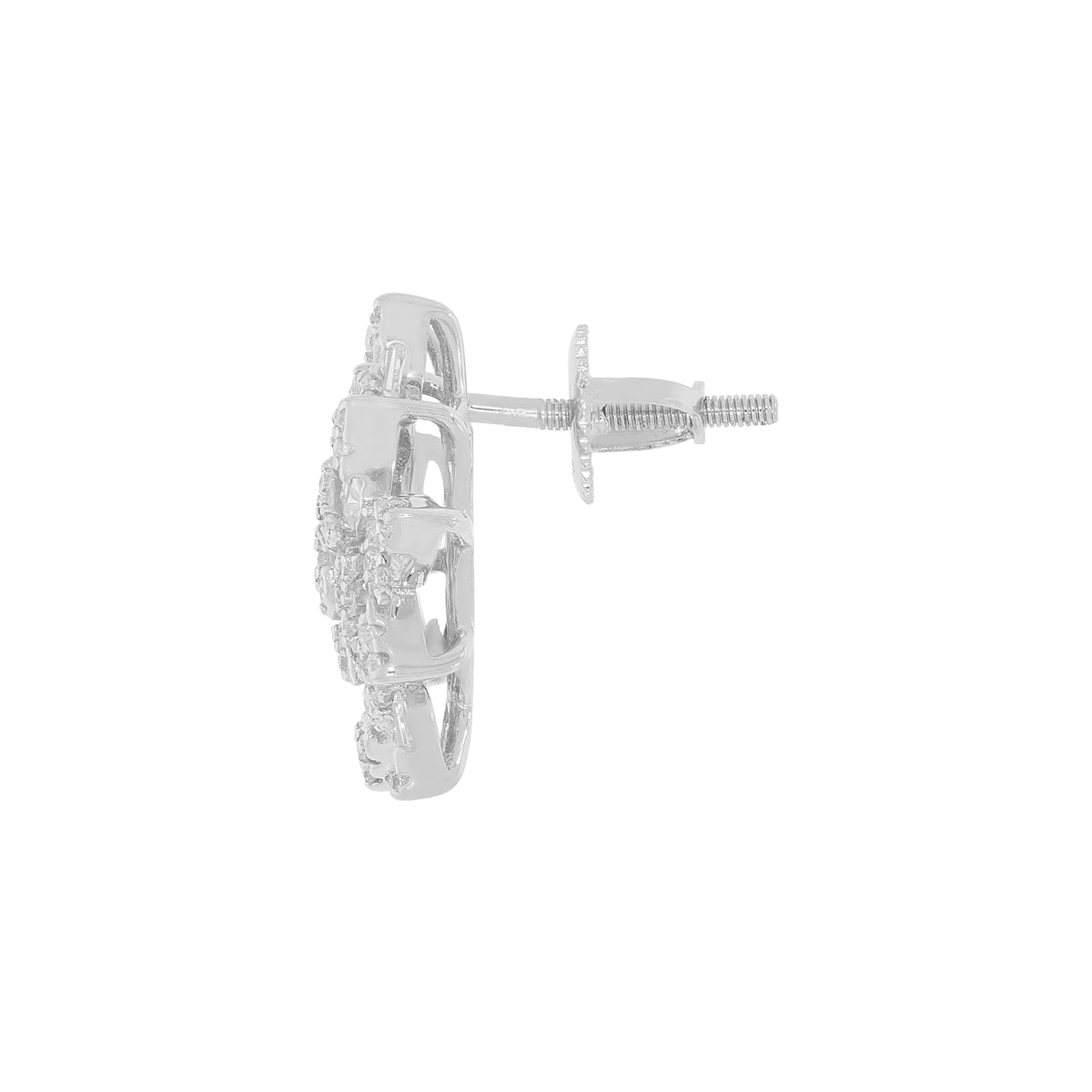 Sterling Silver Swirling Zircon Earrings