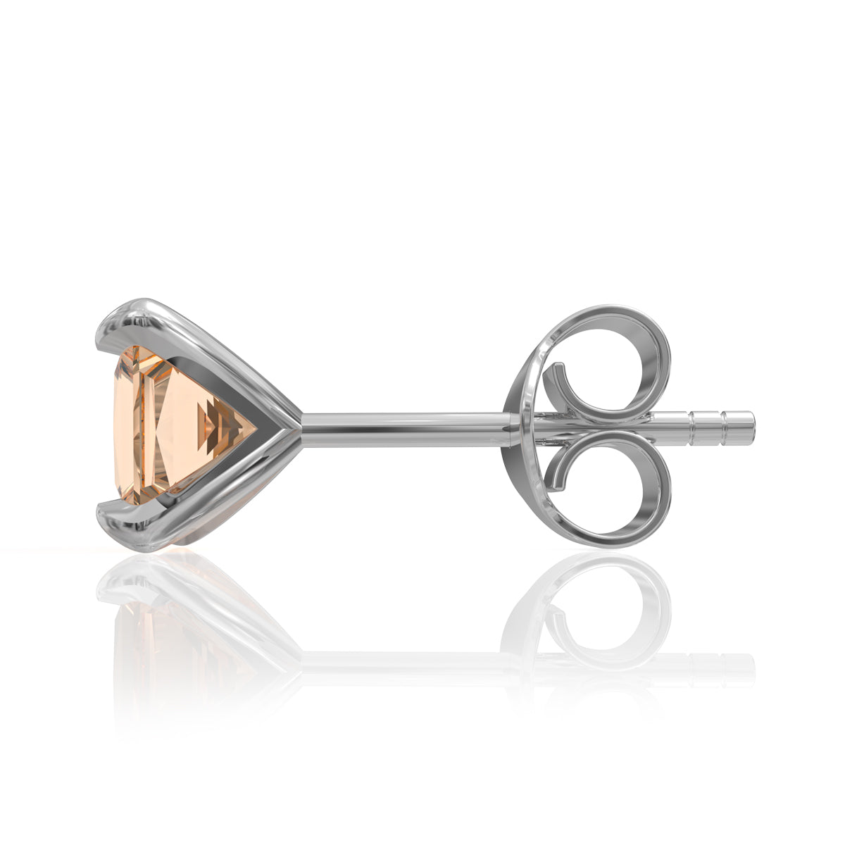 Silver Spessartine Square Studs