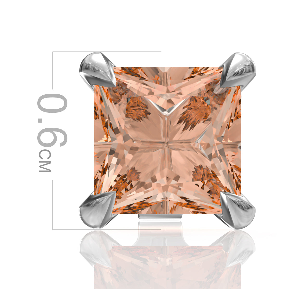 Silver Spessartine Square Studs