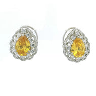Stylish Yellow Teardrop Crystal Studs
