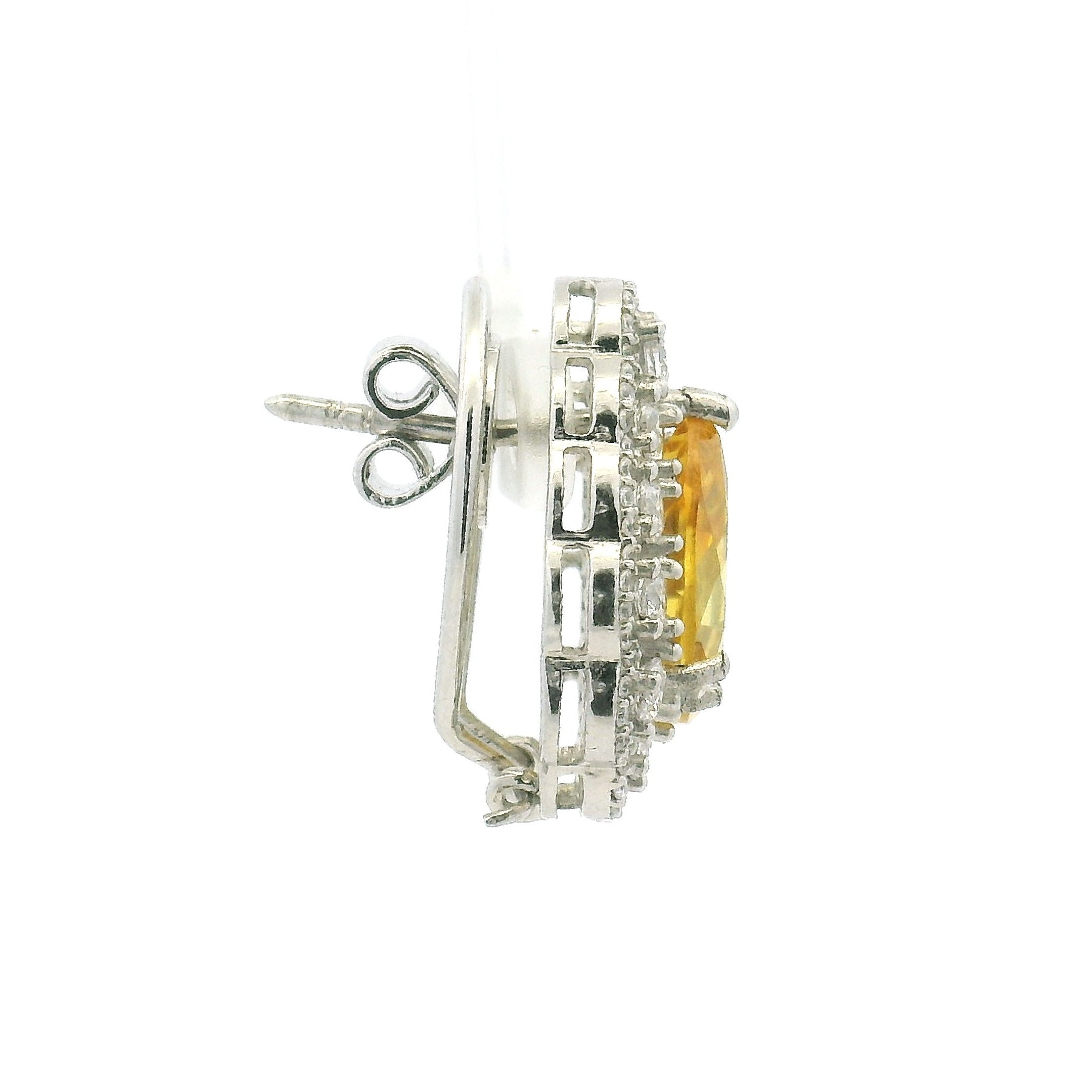 Stylish Yellow Teardrop Crystal Studs