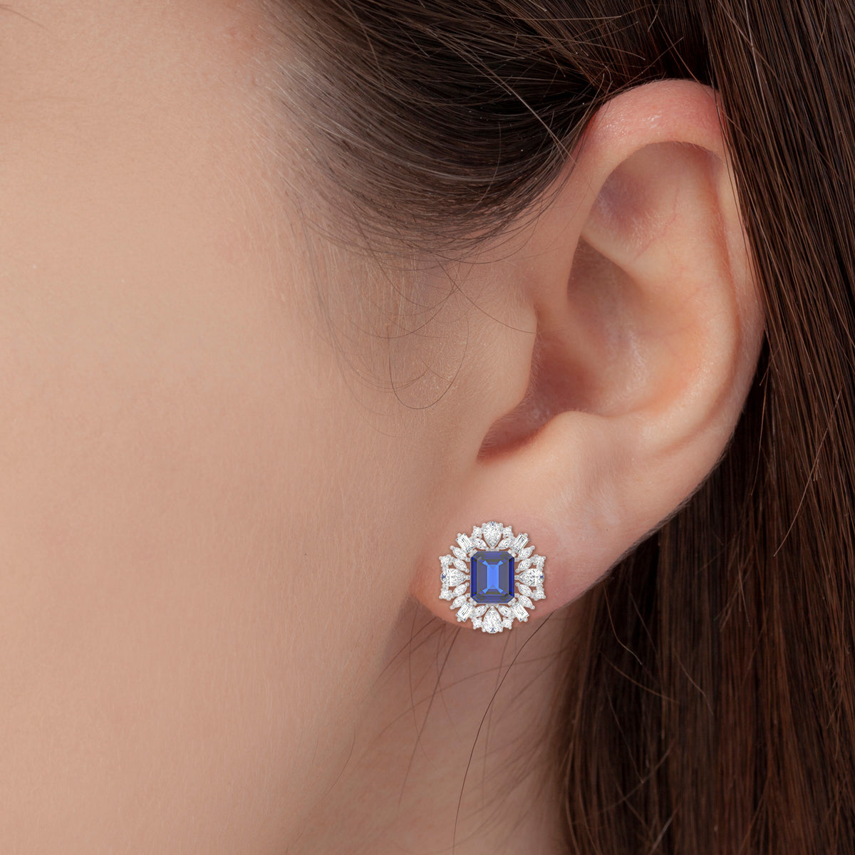 Bold Blue Silver Studs