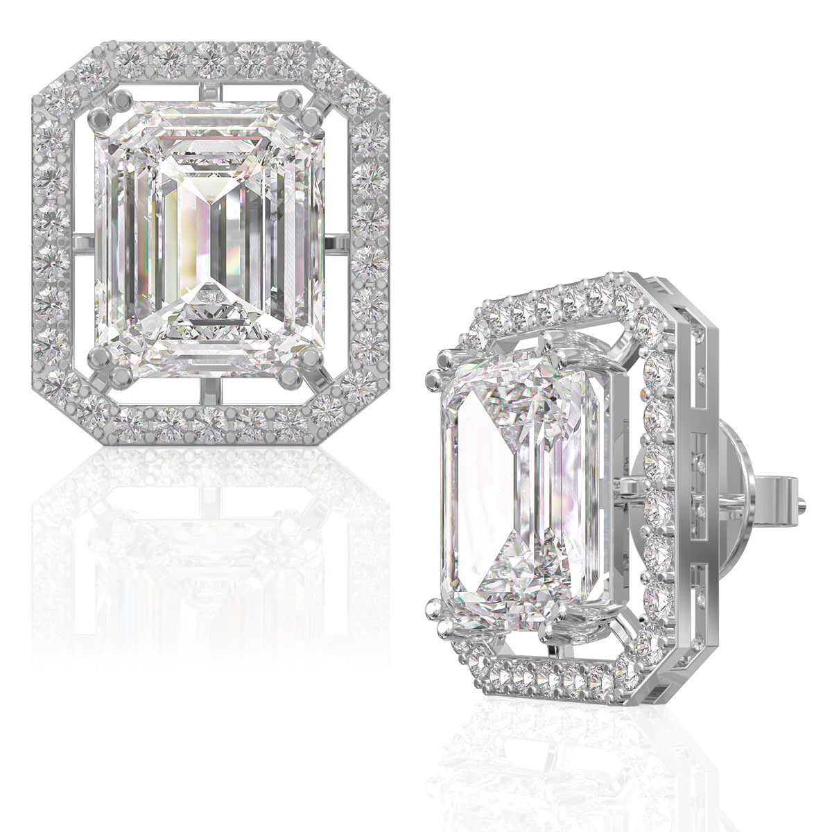 Sparkling Square Diamond Studs