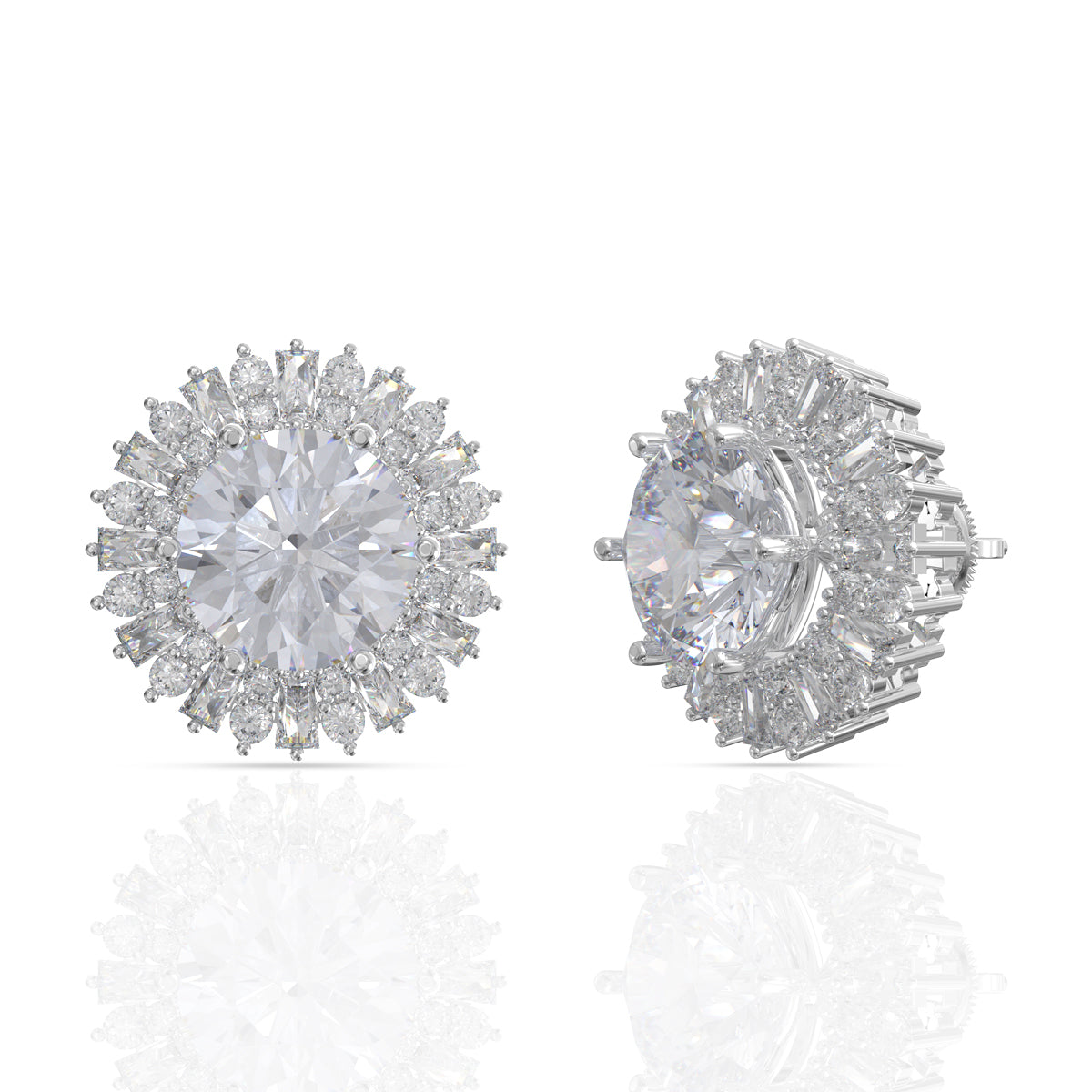 Radiant Round Diamond Studs