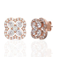 Rose Gold Diamond Clover Earrings