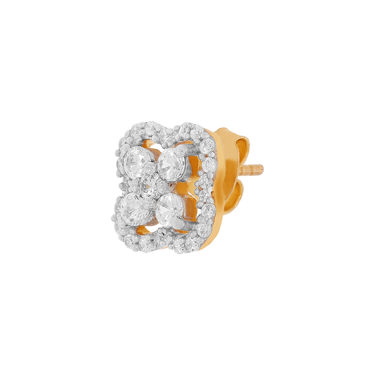 Dazzling Diamond Clover Gold Plated Earrings