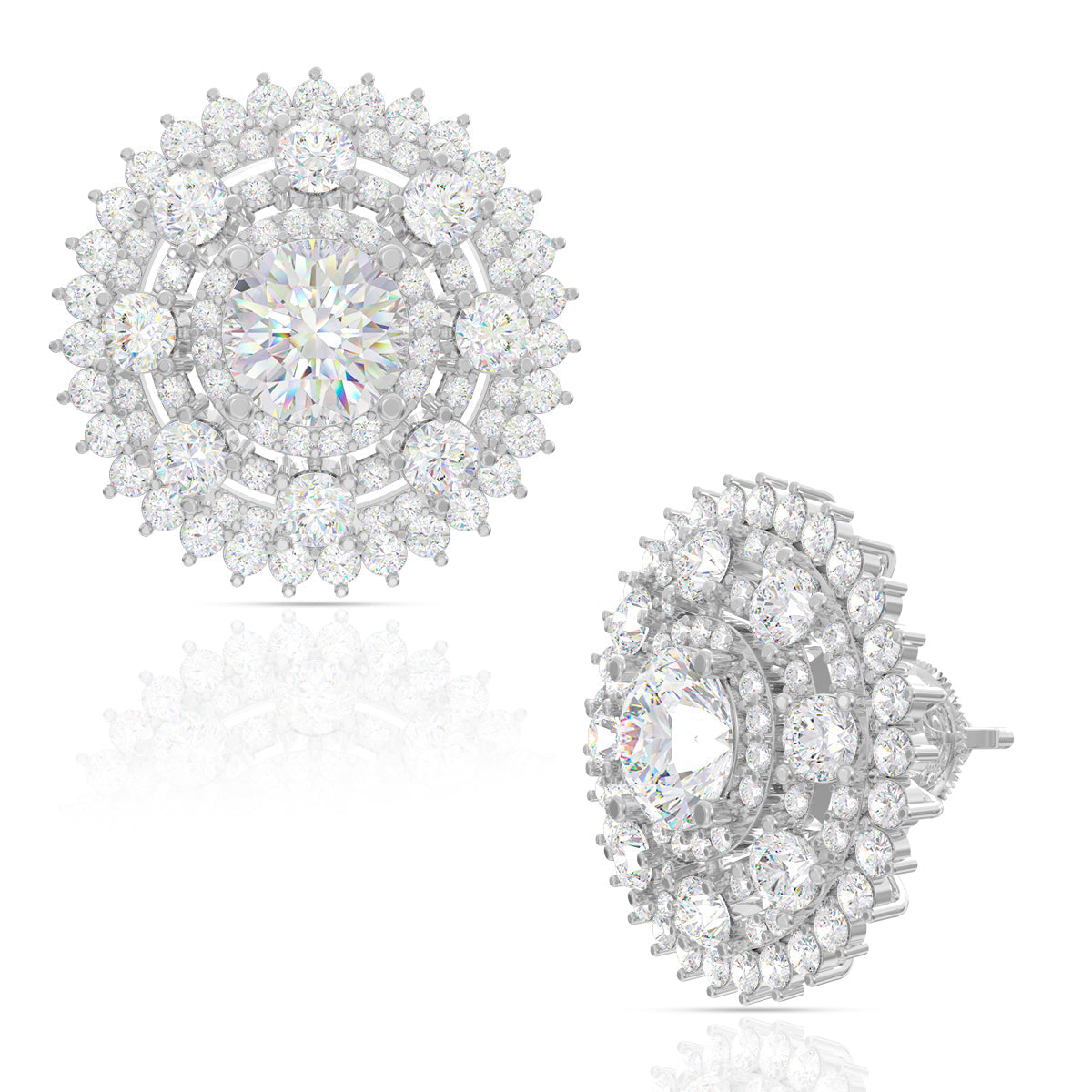 Blooming Halo Diamond Studs